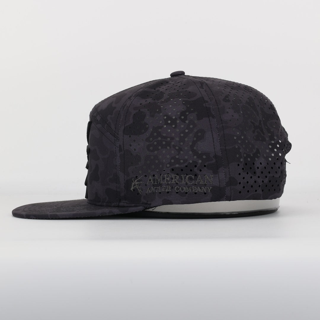 Black Marsh Duck Camo Back Country Performance Snapback Hat